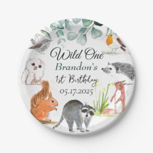 Süße Waldtiere 1. Geburtstag Wild Eins Pappteller