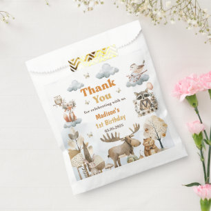 Süße Waldtiere 1. Geburtstags-Partygeschenktüte Geschenktütchen