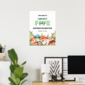 Süße Waldtiere 5. Geburtstagsfeier Willkommen Poster (Heimbüro)