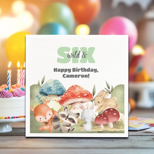 Süße Waldtiere 6. Geburtstagsfeier Serviette