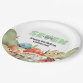 Süße Waldtiere 7. Geburtstagsfeier Pappteller (Schrägansicht)