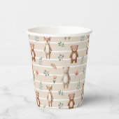 Süße Waldtiere- Aquarell- Muster- beige Pappbecher (Links)