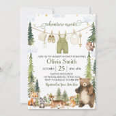 Süße Waldtiere Baby Shower Einladung (Vorderseite)
