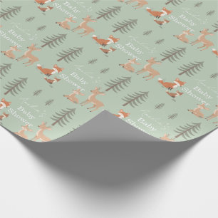 Süße Waldtiere Baby Shower Geschenkpapier