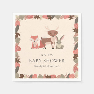 Süße Waldtiere Baby Shower / Sprinkle Serviette
