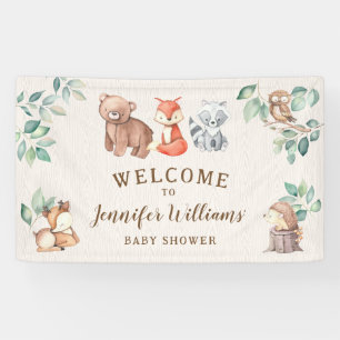 Süße Waldtiere Baby Shower Willkommensbanner Banner