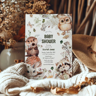 Süße Waldtiere - Babyparty Einladung