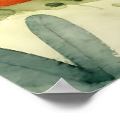 Süße Waldtiere Bär Fuchs Waschbär Aquarell Poster (Ecke)