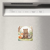 Süße Waldtiere Bär Fuchs Waschbär Wasserfarbe Magnet (In Situ (Geschirrspüler))