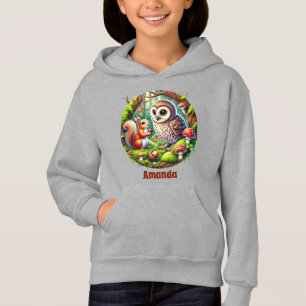 Süße Waldtiere fügen Namen Mädchen hinzu  Hoodie