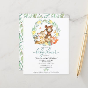 Süße Waldtiere Grün Babyparty