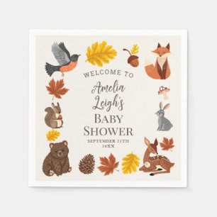 Süße Waldtiere Herbst Babyparty  Serviette