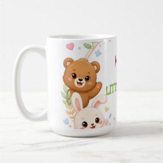Süße Waldtiere Kinderzimmer Wandkunst – Bär Kaffeetasse