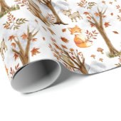 Süße Waldtiere Muster Geschenkpapier (Rolleneckpunkt)
