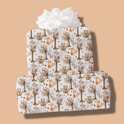 Süße Waldtiere Muster Geschenkpapier