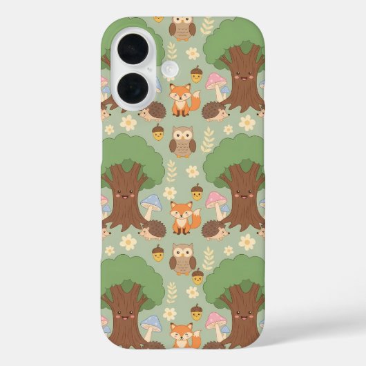 Süße Waldtiere Muster Handyhülle Case-Mate iPhone Hülle (Rückseite)