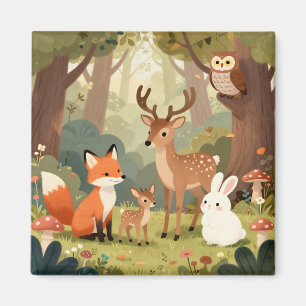 Süße Waldtiere-Nursery-Szene Magnet