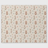 Süße Waldtiere- Reh und Bär- Aquarell Geschenkpapier (Flach)