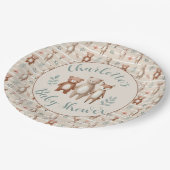 Süße Waldtiere- Reh und Bär- Aquarell Pappteller (Schrägansicht)