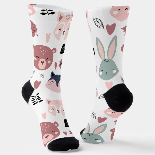 Süße Waldtiere Wald Freunde Kinderzimmer Socken (Gewinkelt)