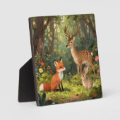 Süße Waldtiere Waldszene Fotoplatte (Vorderseite)