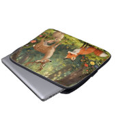 Süße Waldtiere Waldszene Laptopschutzhülle (Vorne Knopf)