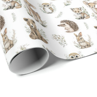 Süße Waldtiere Wasserfarbe Geschenkpapier