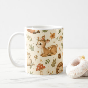Süße Waldtiere Wasserfarben Muster Kaffeetasse