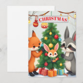 Süße Waldtiere Weihnachtsbaum Karte (Vorne/Hinten)