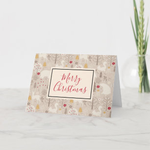 Süße Waldtiere Weihnachtsmuster Karte