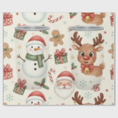 Süße Waldtiere Weihnachtspapier Geschenkpapier (Flach)