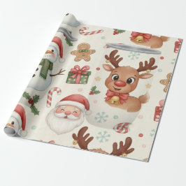 Süße Waldtiere Weihnachtspapier Geschenkpapier