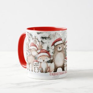 Süße Waldtiere Winter Wonderland Weihnachten Tasse