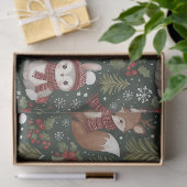 Süße Waldtiere Wintermuster Seidenpapier (Geschenk)