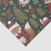 Süße Waldtiere Wintermuster Seidenpapier (Detail)