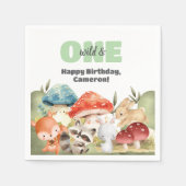 Süße Waldtiere zum 1. Geburtstag Serviette (Vorderseite)