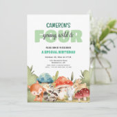 Süße Waldtiere zum 4. Geburtstag Einladung (Stehend Vorderseite)