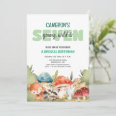 Süße Waldtiere zum 7. Geburtstag Einladung (Stehend Vorderseite)