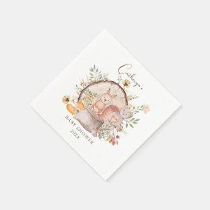 Süße Waldtierfreunde Baby Shower Serviette