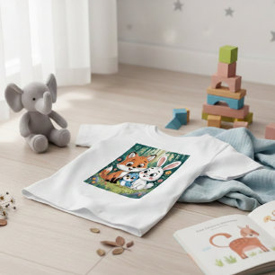 Süße Waldtierfreunde Kinder-Cartoon-Design Baby T-shirt