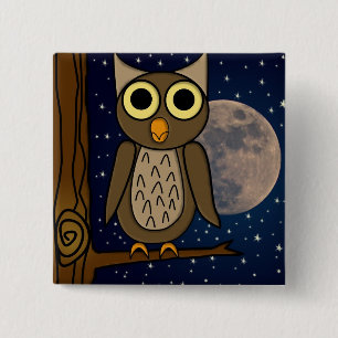 Süße Waldvogel-Kunst Button
