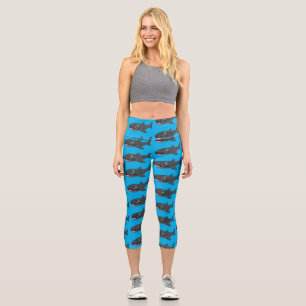 Süße Walhaie fröhliche Cartoon-Illustration Capri Leggings