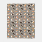 Süße walisische Corgi-Muster-weiche Fleece-Wurfdec Fleecedecke (Vorderseite)