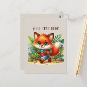 Süße Wandernde Fuchs Liebhaber anpassbar Postkarte