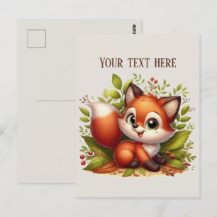 Süße Wandernde Fuchs Liebhaber individuell anpassb Postkarte
