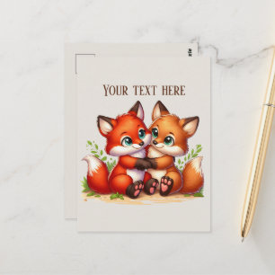 Süße Wandernde Fuchs Liebhaber individuell anpassb Postkarte
