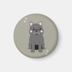 Süße Wangen Grauer Französische Bulldogge Magnet