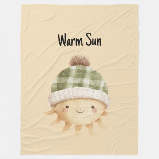 Süße warme Sonne mit Hut Fleecedecke (Vorderseite)