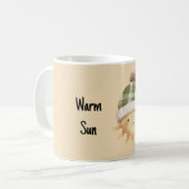 Süße warme Sonne mit Hut Kaffeetasse (Vorderseite Links)