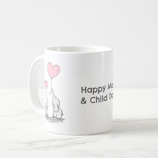 Süße Wärme und Liebe Zwei Elefanten Kaffeetasse (Vorderseite Links)